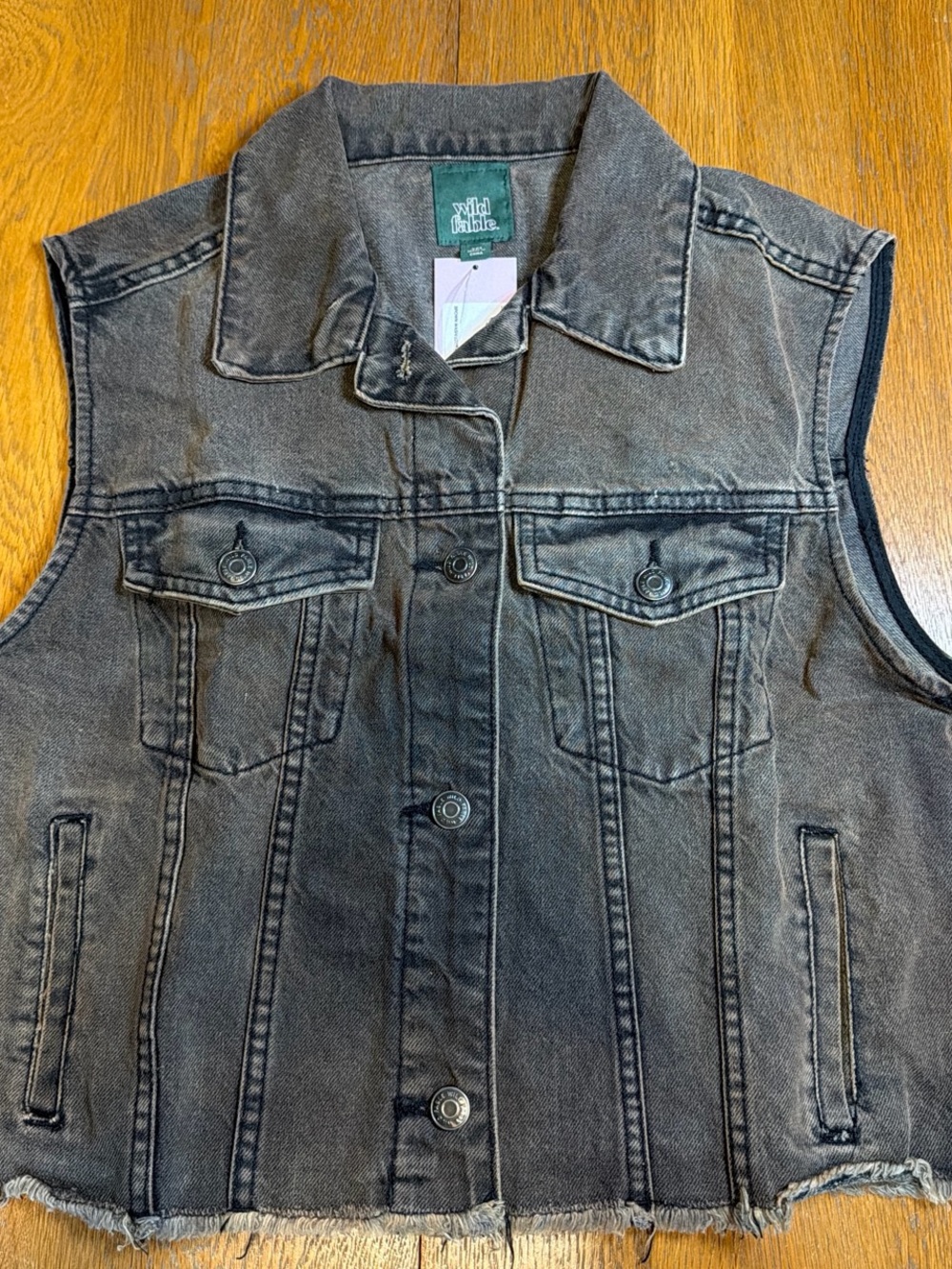 Wild Fable XXS Brown Washed Denim Vest- NWT